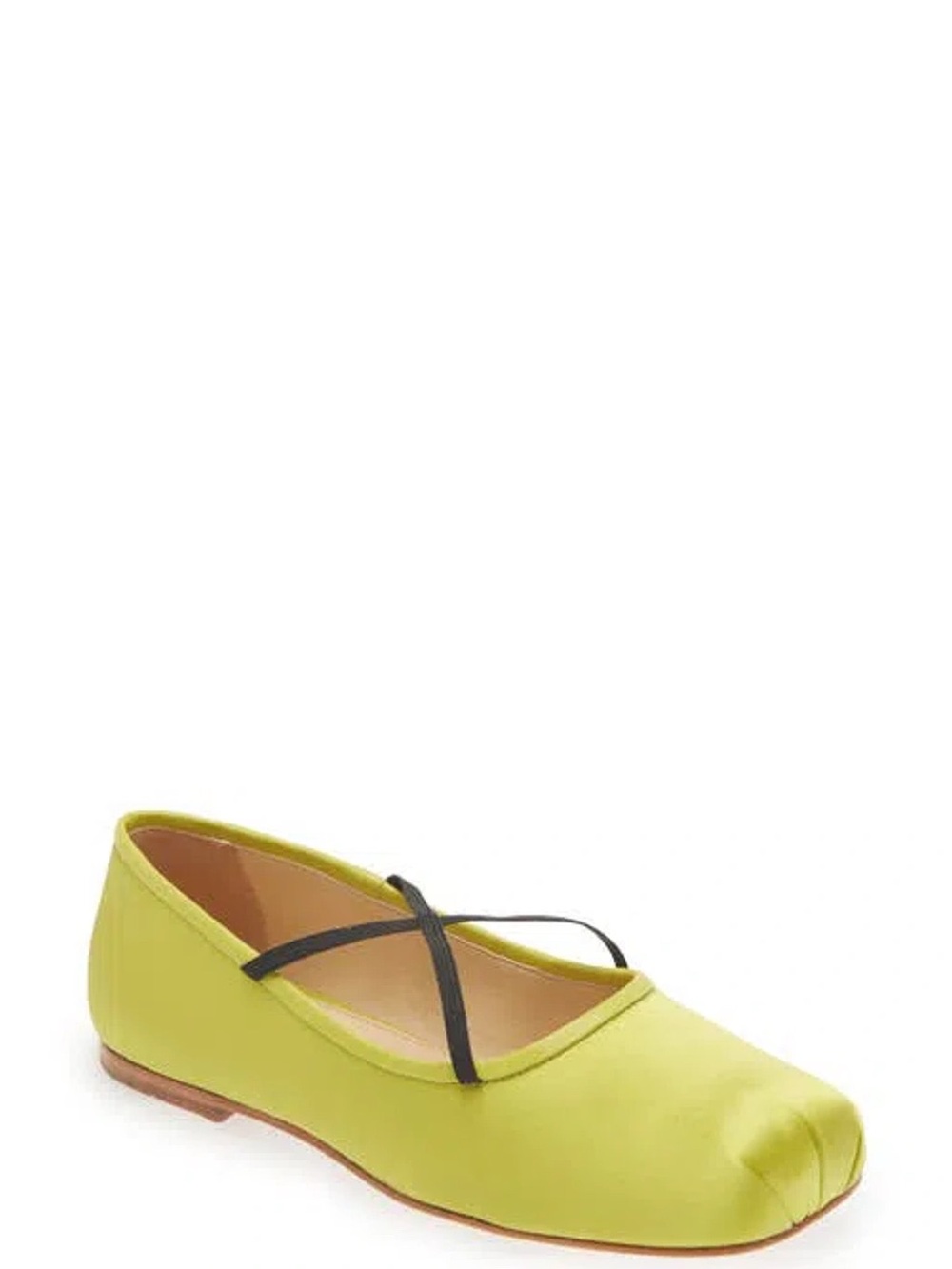 Sandy Liang chartreuse criss cross-Strap Ballet Flat